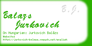 balazs jurkovich business card